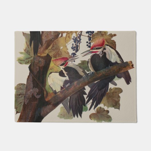 Ohn James Audubon Grote Specht Vogelprent Deurmat (Voorkant)