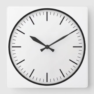 ohne Ziffern schwarz weiß klassische runde Wanduhr Vierkante Klok