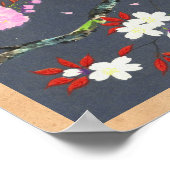 Ohno Bakufu Cherry Blossom bluebird shin hanga Poster (Hoek)