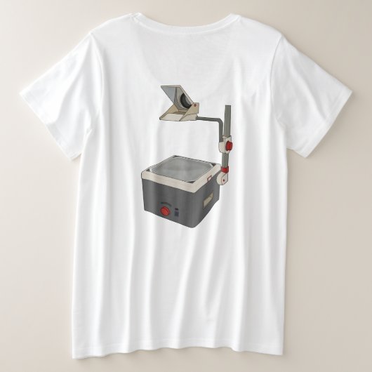 OHP 80s 90s Overhead Projector Grote Maat T-shirt (Design achterkant)