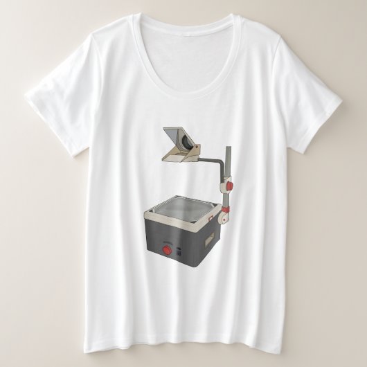 OHP 80s 90s Overhead Projector Grote Maat T-shirt (Design voorkant)