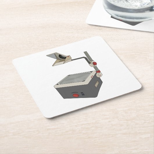 OHP 80s 90s Overhead Projector Kartonnen Onderzetters (Schuin)