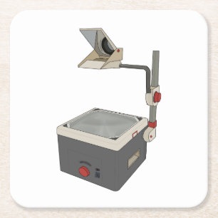 OHP 80s 90s Overhead Projector Kartonnen Onderzetters