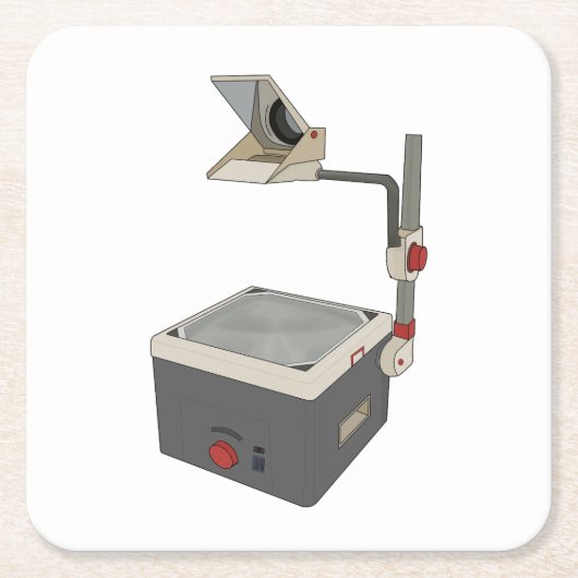 OHP 80s 90s Overhead Projector Kartonnen Onderzetters (Voorkant)