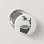 OHP 80s 90s Overhead Projector Ronde Button 3,2 Cm (Voorkant /achterkant)
