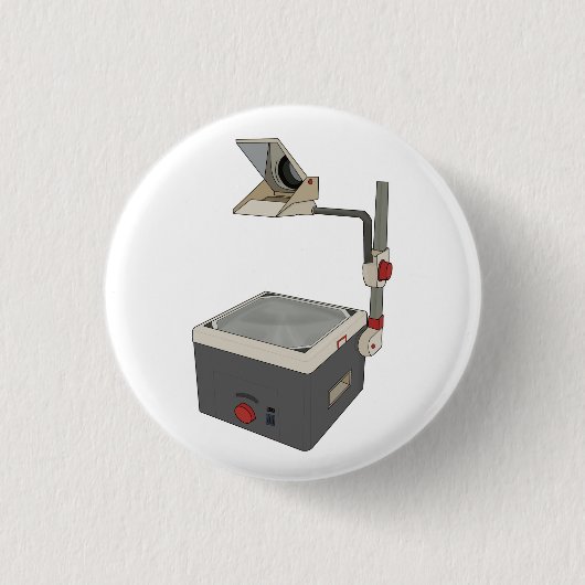 OHP 80s 90s Overhead Projector Ronde Button 3,2 Cm (Voorkant)
