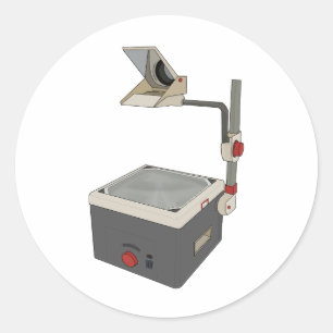 OHP 80s 90s Overhead Projector Ronde Sticker