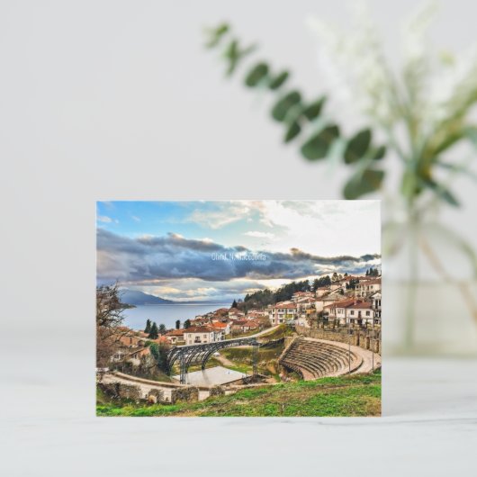 Ohrid, Macedonië panoramisch uitzicht Briefkaart (Staand voorkant)