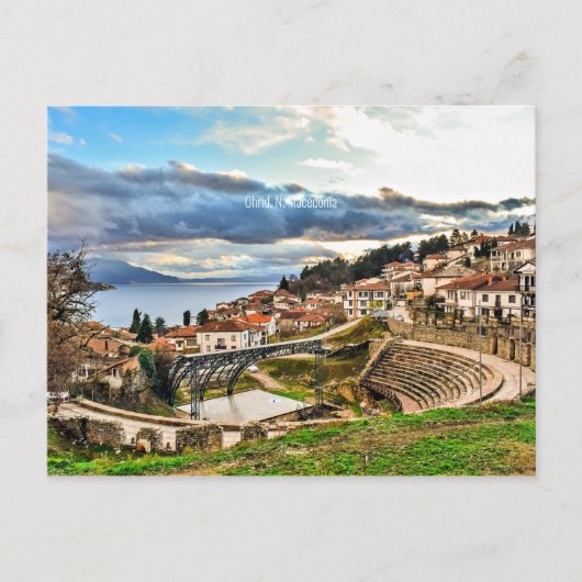 Ohrid, Macedonië panoramisch uitzicht Briefkaart (Voorkant)
