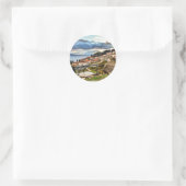 Ohrid, Macedonië panoramisch zicht Ronde Sticker (Tas)