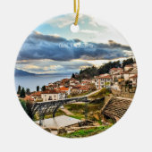 Ohrid, Macedonië stadsgezicht Keramisch Ornament (Voorkant)