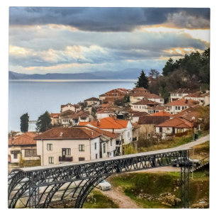 Ohrid, N. Macedonië, cityscape foto, Tegeltje