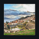 Ohrid, N. Macedonië Magneet<br><div class="desc">Schilderachtig foto van Ohrid,  Noord-Macedonië</div>