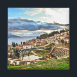 Ohrid, N. Macedonië Magneet<br><div class="desc">Schilderachtig foto van Ohrid,  Noord-Macedonië</div>