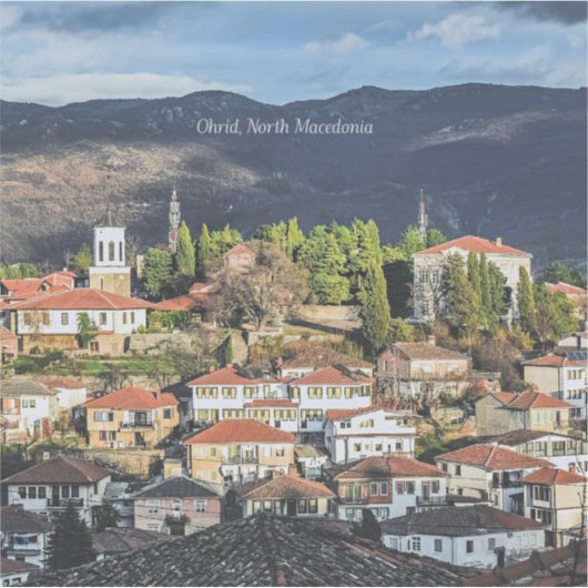 Ohrid, Noord-Macedonië pittoreske foto, Sticker (Voorkant)