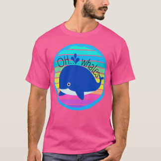 OHwalvissen kleurrijke grappige sticker T-shirt
