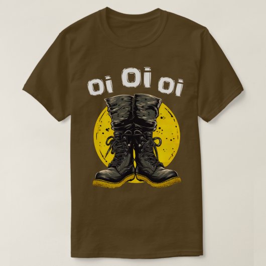 Oi Oi Oi Punk Rock Combat Boots Skinhead Muziek Oi T-shirt (Design voorkant)