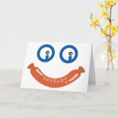 Oi Oi Saveloy 'CUSTOMISABLE' Greeting Card Kaart (Gele Bloem)