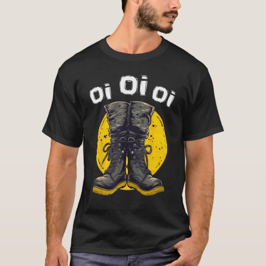 Oi Punk Music Skinhead Combat Boots  Oi Punk T-shirt (Voorkant)