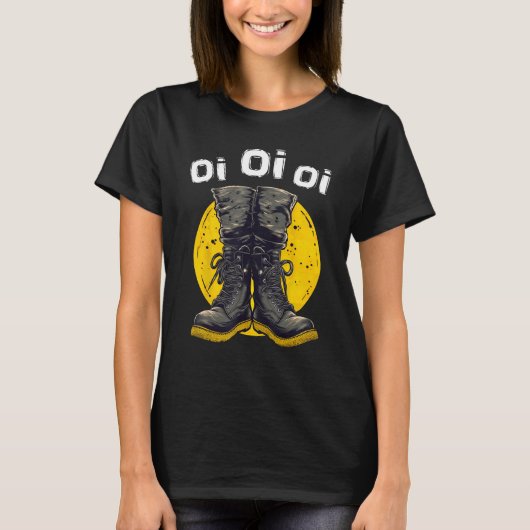 Oi Punk Music Skinhead Combat Boots  Oi Punk T-shirt (Voorkant)