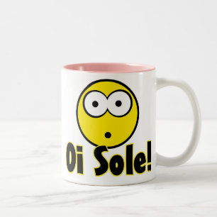 Oi tong! tweekleurige koffiemok