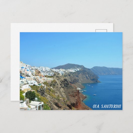 Oia, Briefkaart van het Santorini-landschap (Voorkant / Achterkant)