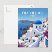 Oia-dorp Griekenland Briefkaart (Voorkant / Achterkant)