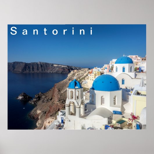 Oia, dorp in Santorini Poster (Voorkant)
