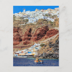 Oia, dorp op het eiland Santorini, Noord-Griekenla Briefkaart