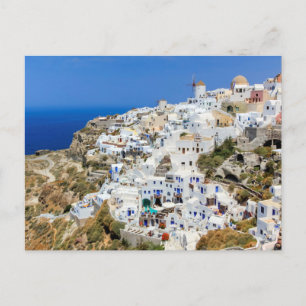 Oia, dorp op het eiland Santorini, Noord-Griekenla Briefkaart