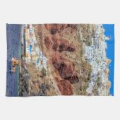 Oia, dorp op het eiland Santorini, Noord-Griekenla Theedoek (Horizontaal)