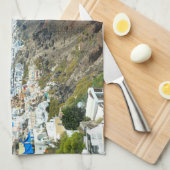 Oia, landschap Santorini Theedoek (Quarter Fold)