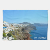 Oia, landschap Santorini Theedoek (Horizontaal)
