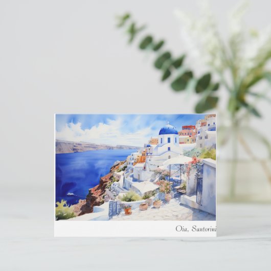 Oia Santorini Briefkaart (Staand voorkant)