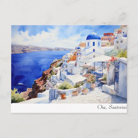 Oia Santorini Briefkaart (Voorkant)
