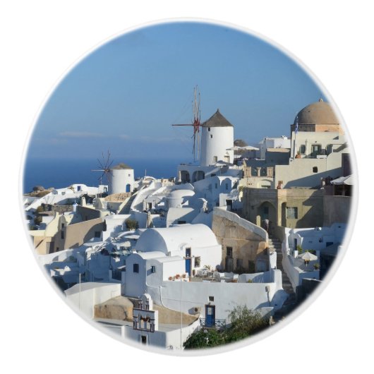 Oia Santorini Dresser Knob Keramische Knop (Voorkant)
