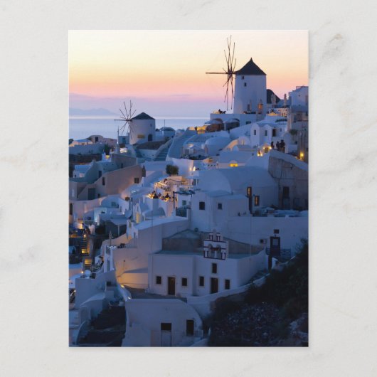 Oia Santorini Greece Sunset Briefkaart (Voorkant)
