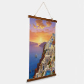 Oia, Santorini, Griekenland Art Hangend Wandkleed (Gebogen)