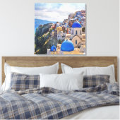 Oia, Santorini. Griekenland. Olieverf. canvas afdr Afdruk (Insitu (Slaapkamer))