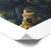 Oia, Santorini. Griekenland. Olieverf. Poster (Hoek)