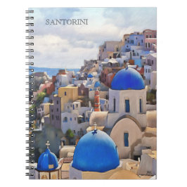 Oia, Santorini. Griekenland.Olievlekken. CadeauNot Notitieboek