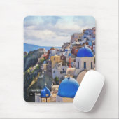 Oia, Santorini. Griekenland.Olievlekken. Gift Mous Muismat (Met muis)