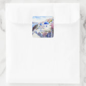 Oia Santorini Griekenland Vierkante Sticker (Tas)