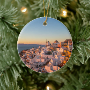 Oia, Santorini Griekenland, Zonsondergang Keramisch Ornament