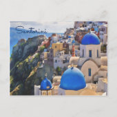 Oia, Santorini. Grieks Briefkaart van schilderijen (Voorkant)