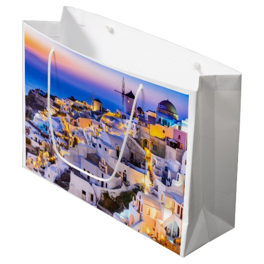 Oia Santorini Groot Cadeauzakje (Voorkant Gekanteld)