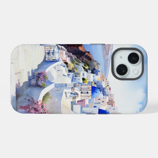 Oia Santorini iPhone 15 Case (Achterkant horizontaal)