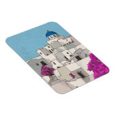 Oia Santorini Island Greece Whimsical Illustration Magneet (Rechterzijde)