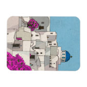 Oia Santorini Island Greece Whimsical Illustration Magneet (Horizontaal)