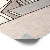 Oia Santorini Island Greece Whimsical Illustration Poster (Hoek)